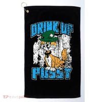 Drink Up Pussy Cat Distressed Saint Patrick's Day Golf Towel thumb 0