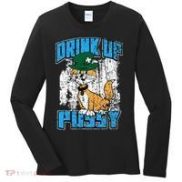 Drink Up Pussy Cat Distressed Saint Patrick's Day Women's Long Sleeve Shirt thumb 0