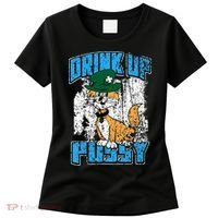 Drink Up Pussy Cat Distressed Saint Patrick's Day Women's T-Shirt thumb 0