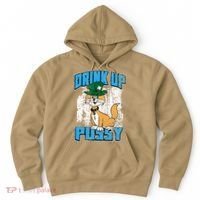 Drink Up Pussy Cat Distressed Saint Patrick's Day Hoodie thumb 0