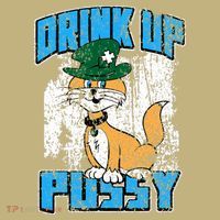 Drink Up Pussy Cat Distressed Saint Patrick's Day Mousepad thumb 1