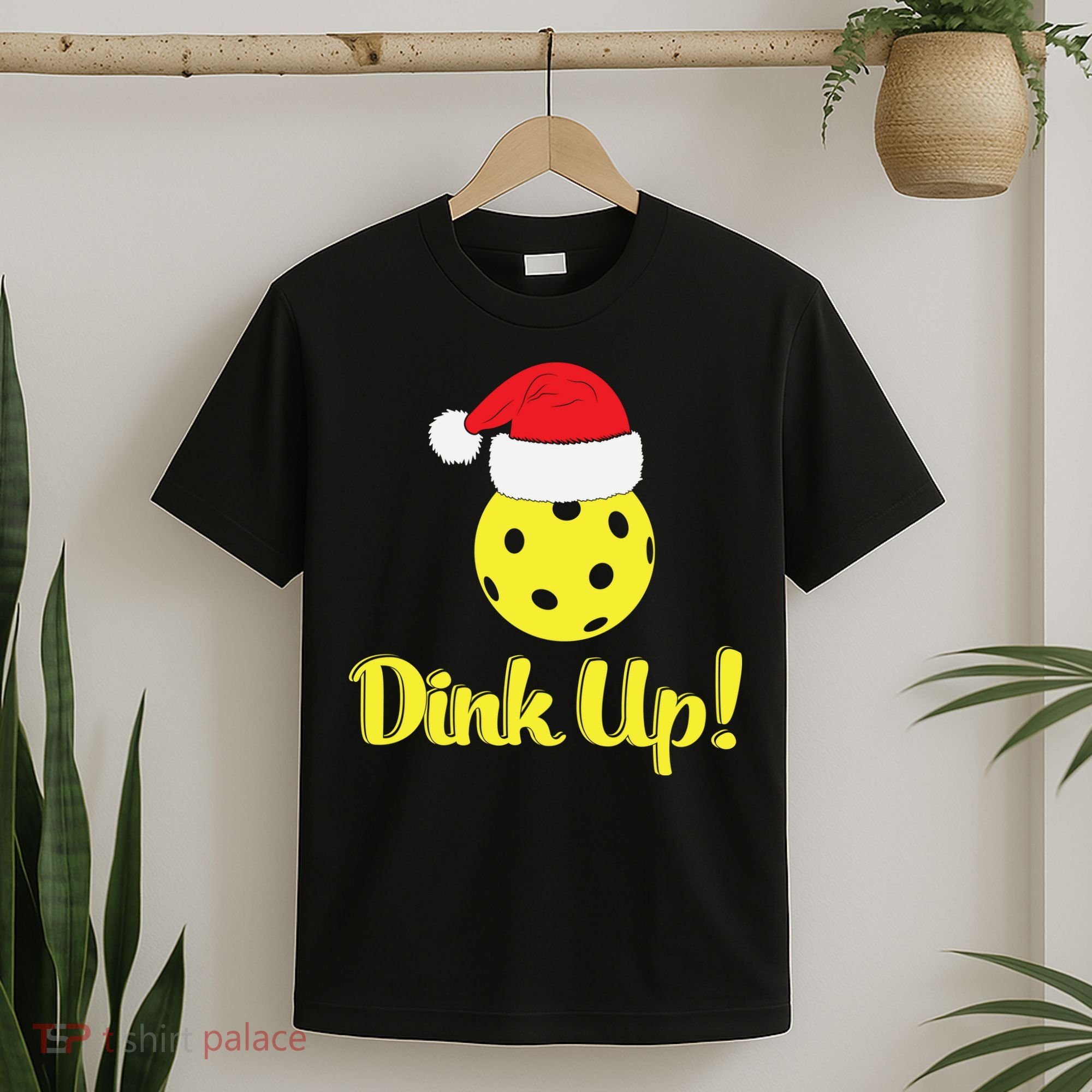 Dink Up Pickleball Christmas Santa Hat T-Shirt