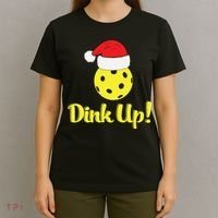 Dink Up Pickleball Christmas Santa Hat T-Shirt thumb 4