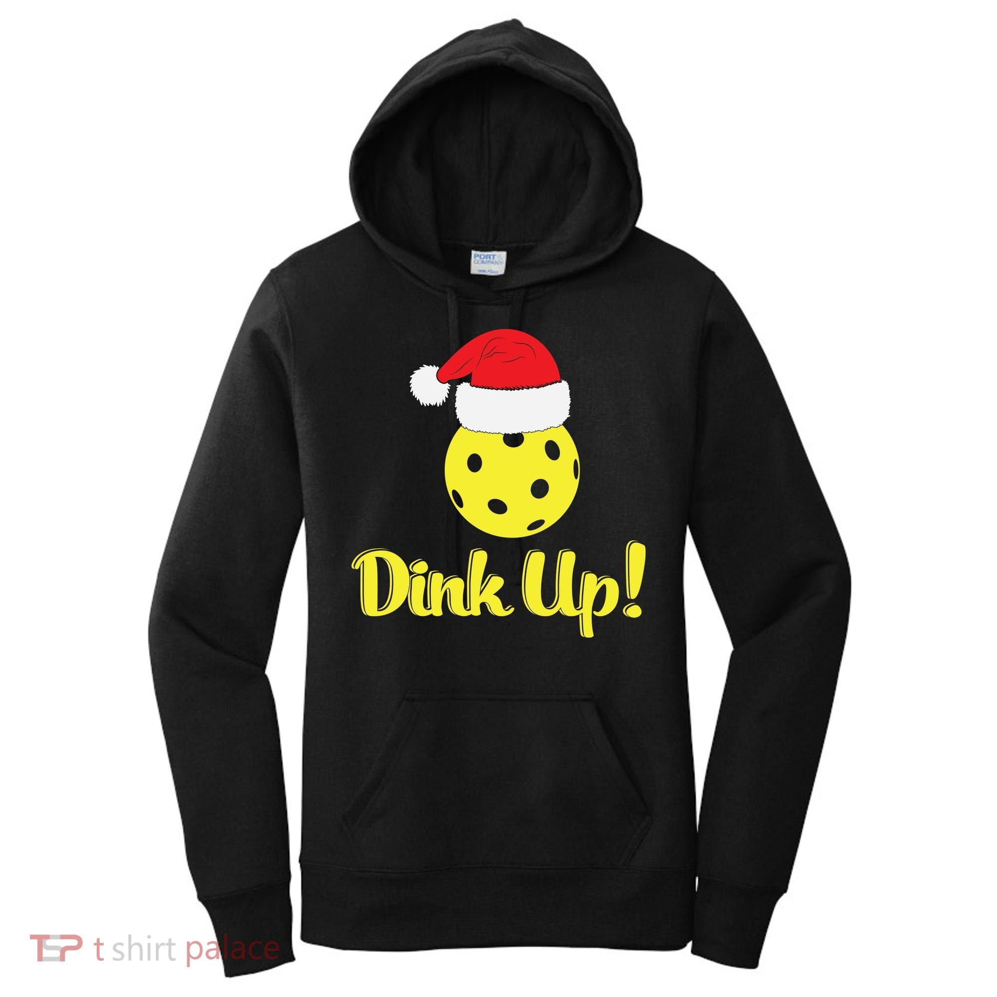 Dink Up Pickleball Christmas Santa Hat Women's Hoodie