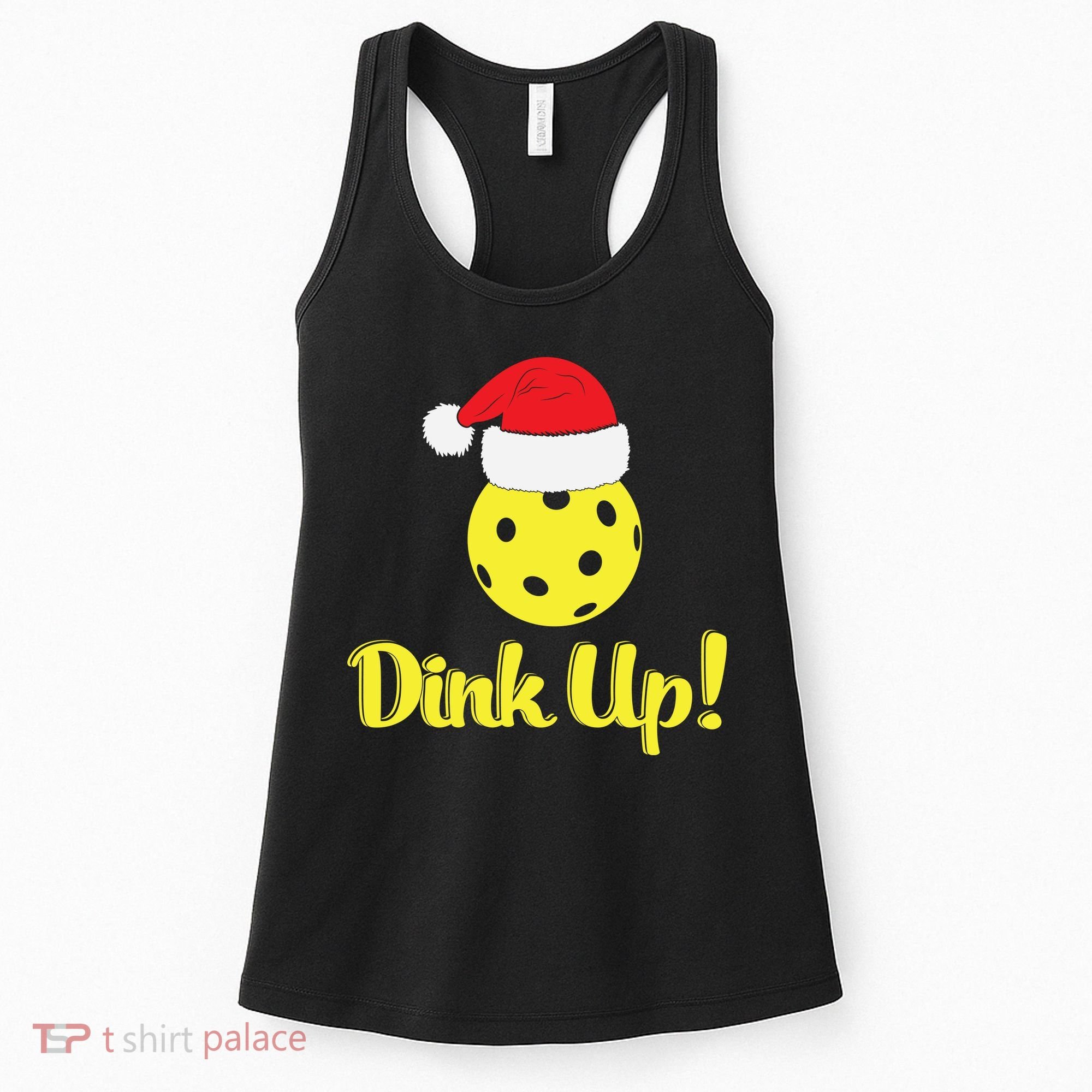 Dink Up Pickleball Christmas Santa Hat Women's Tank Top