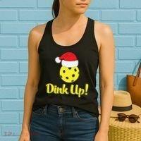 Dink Up Pickleball Christmas Santa Hat Women's Tank Top thumb 2