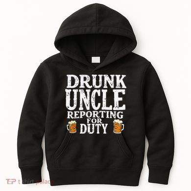 Drunk Uncle Reporting For Duty Kids Hoodie