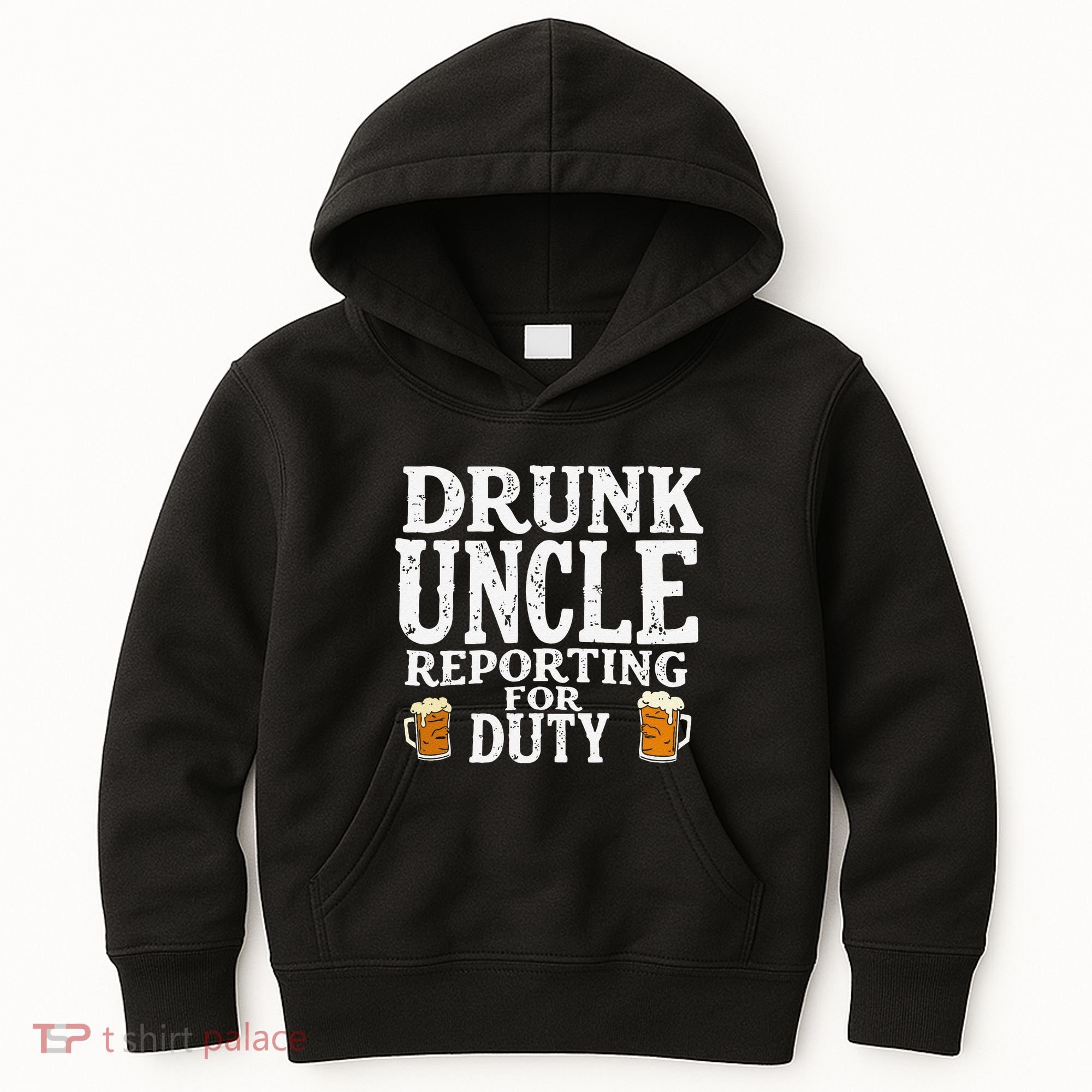Drunk Uncle Reporting For Duty Kids Hoodie