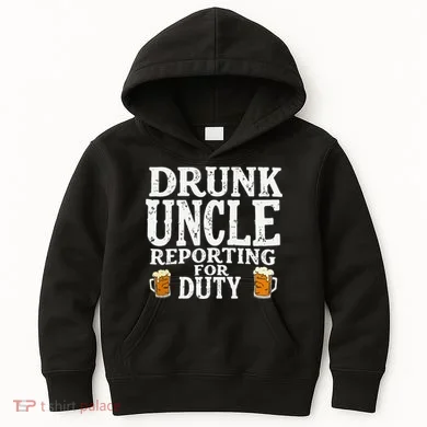 Drunk Uncle Reporting For Duty Kids Hoodie