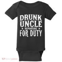 Drunk Uncle Reporting For Duty Drunk Uncle Funny Drinking Baby Bodysuit thumb 0