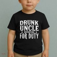 Drunk Uncle Reporting For Duty Drunk Uncle Funny Drinking Toddler T-Shirt thumb 2