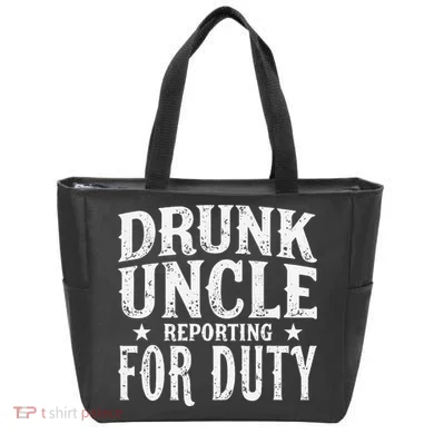 Drunk Uncle Reporting For Duty Drunk Uncle Funny Drinking Tote Bag