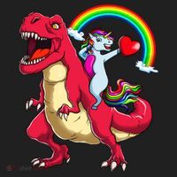 Dabbing Unicorn Riding Dinosaur Valentines Day Rainbow Space Gift Women's Sweatshirt thumb 2
