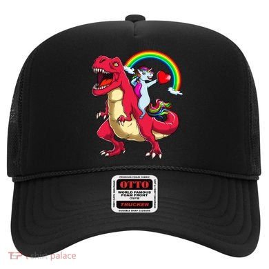 Dabbing Unicorn Riding Dinosaur Valentines Day Rainbow Space Gift Hat