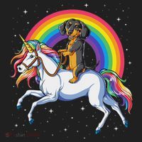 Dachshund Unicorn Space Galaxy Rainbow Dog Women's Sweatshirt thumb 2