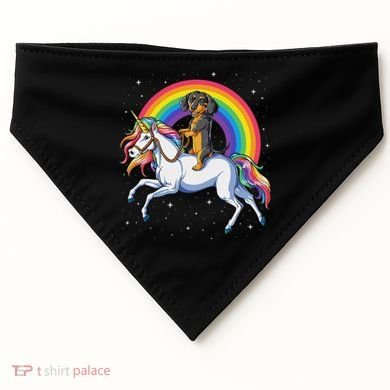 Dachshund Unicorn Space Galaxy Rainbow Dog USA-Made Doggie Bandana