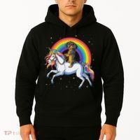 Dachshund Unicorn Space Galaxy Rainbow Dog Hoodie thumb 2