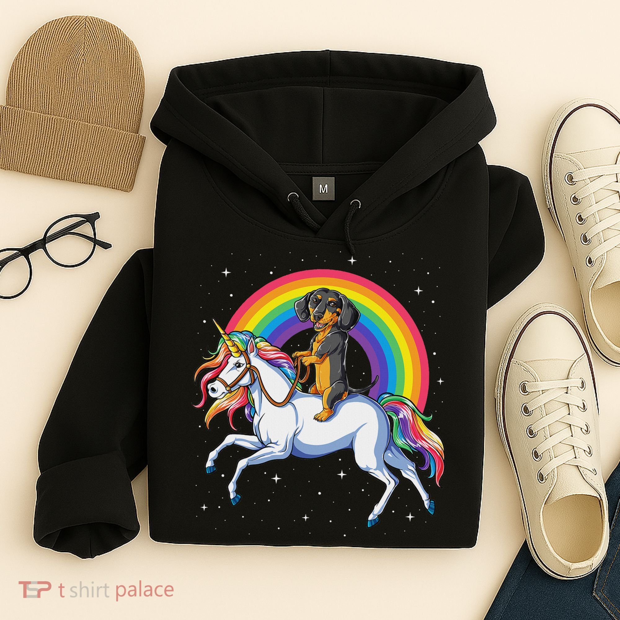 Dachshund Unicorn Space Galaxy Rainbow Dog Hoodie