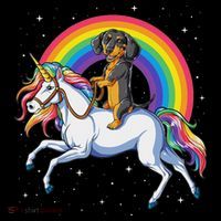 Dachshund Unicorn Space Galaxy Rainbow Dog Long Sleeve Shirt thumb 2