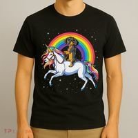 Dachshund Unicorn Space Galaxy Rainbow Dog T-Shirt thumb 3