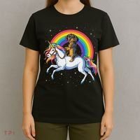 Dachshund Unicorn Space Galaxy Rainbow Dog T-Shirt thumb 4