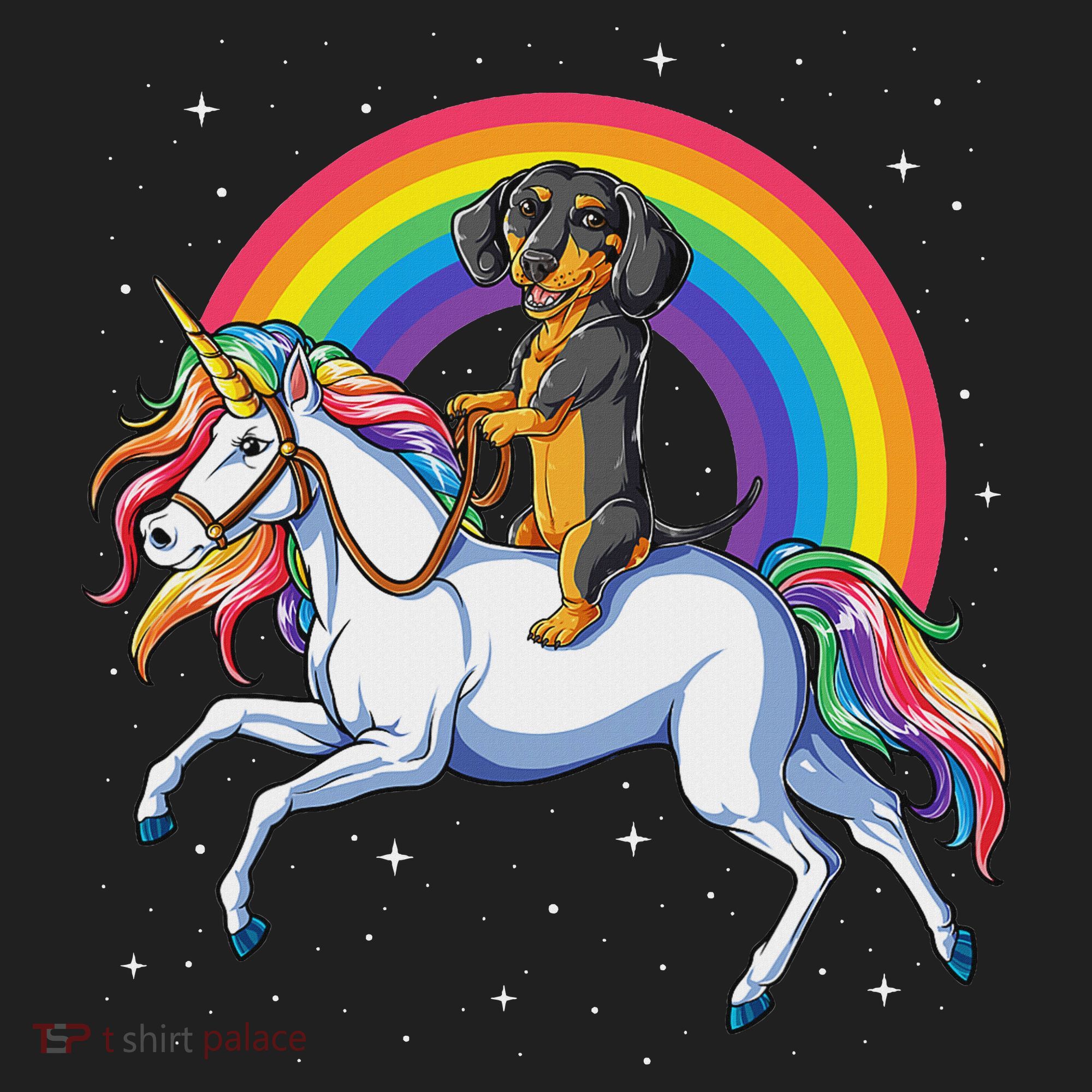 Dachshund Unicorn Space Galaxy Rainbow Dog Beanie