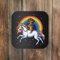 Dachshund Unicorn Space Galaxy Rainbow Dog Coaster thumb 0