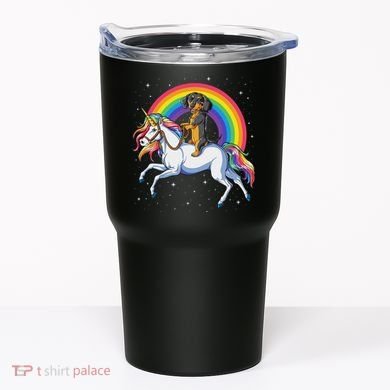 Dachshund Unicorn Space Galaxy Rainbow Dog Tumbler