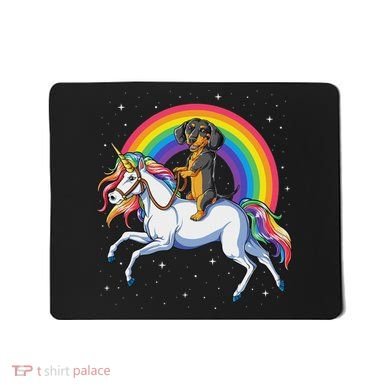 Dachshund Unicorn Space Galaxy Rainbow Dog Mousepad