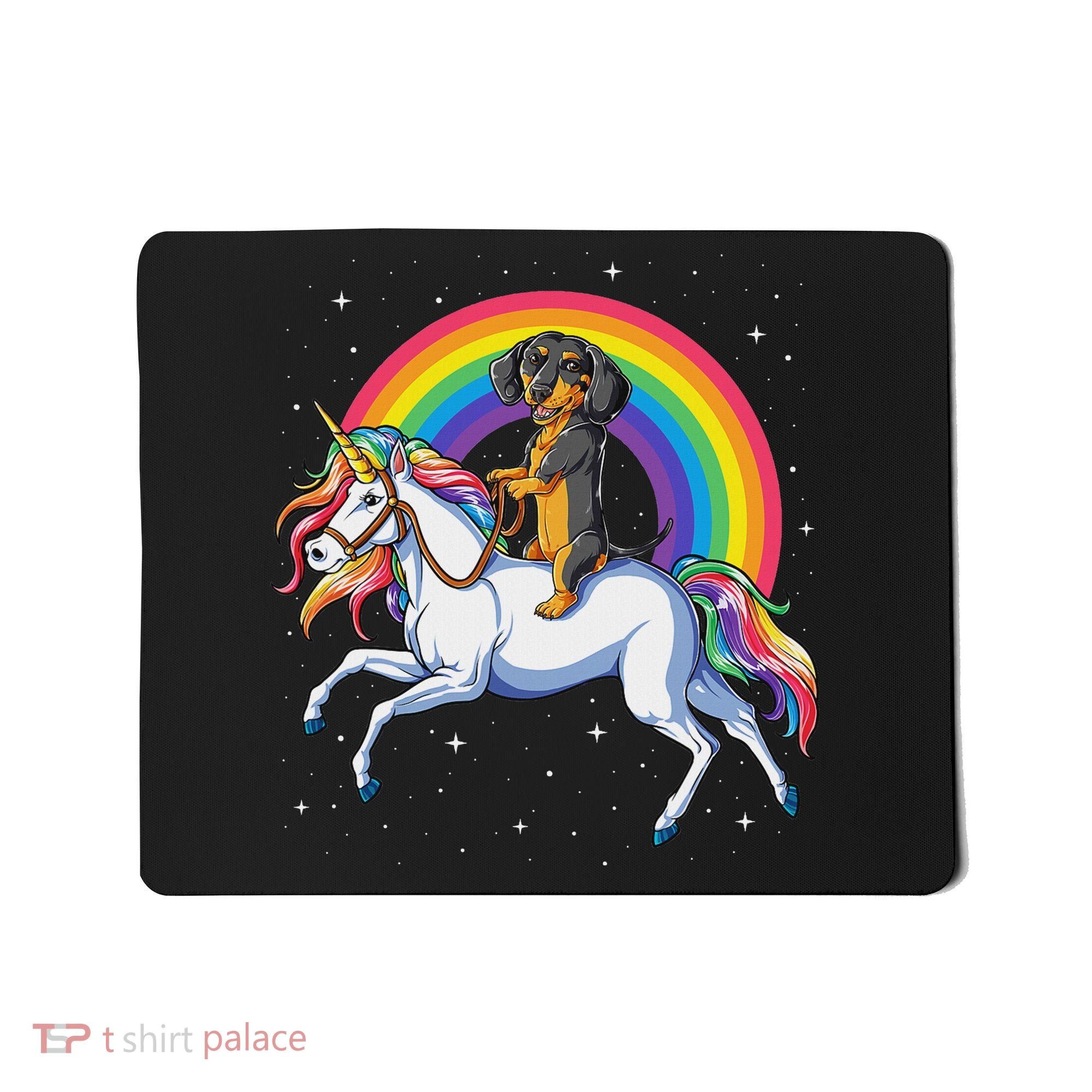 Dachshund Unicorn Space Galaxy Rainbow Dog Mousepad