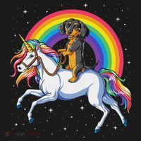 Dachshund Unicorn Space Galaxy Rainbow Dog Mousepad thumb 1