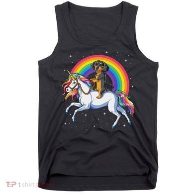 Dachshund Unicorn Space Galaxy Rainbow Dog Tank Top