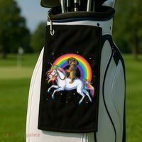 Dachshund Unicorn Space Galaxy Rainbow Dog Golf Towel thumb 2
