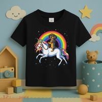 Dachshund Unicorn Space Galaxy Rainbow Dog Toddler T-Shirt thumb 3