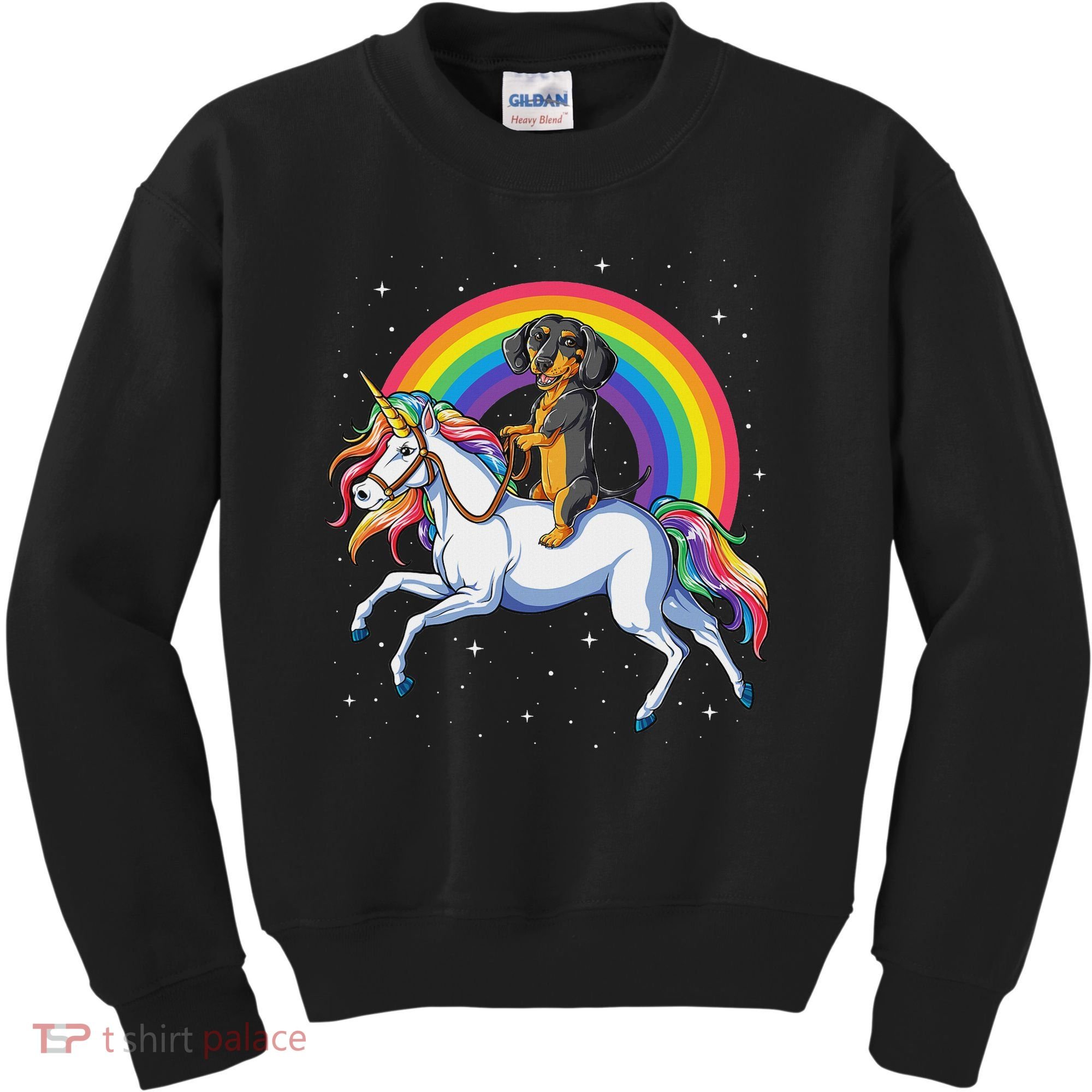 Dachshund Unicorn Space Galaxy Rainbow Dog Kids Sweatshirt