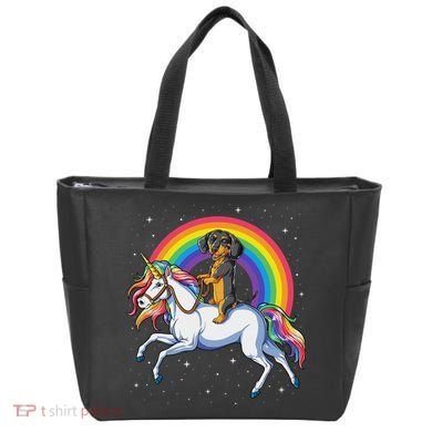 Dachshund Unicorn Space Galaxy Rainbow Dog Tote Bag
