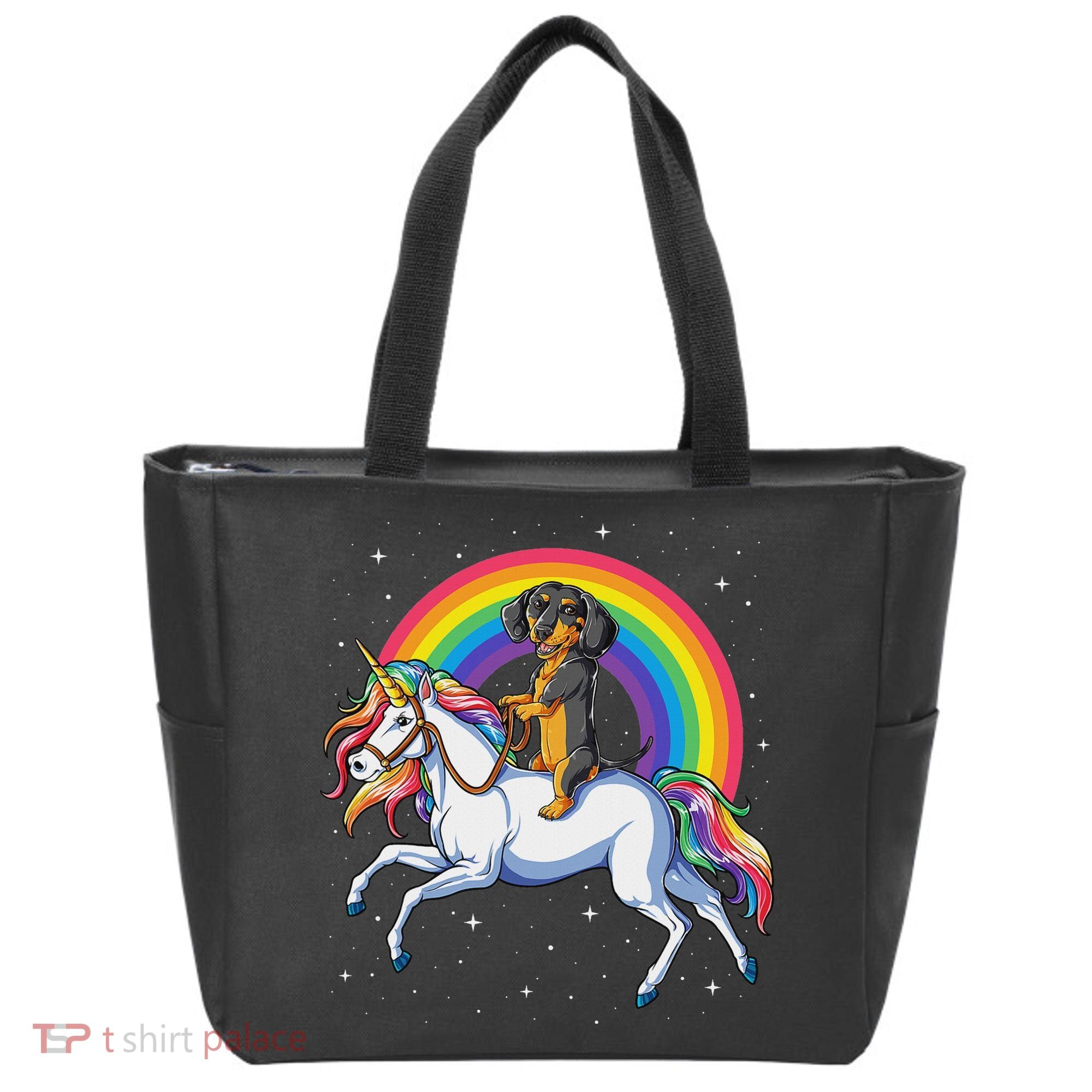 Dachshund Unicorn Space Galaxy Rainbow Dog Tote Bag