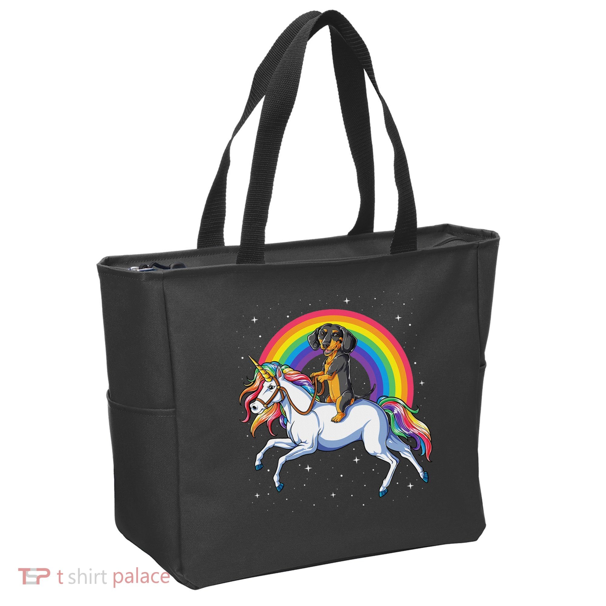 Dachshund Unicorn Space Galaxy Rainbow Dog Tote Bag
