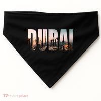 Dubai UAE Skyline Urban Photography Font USA-Made Doggie Bandana thumb 0