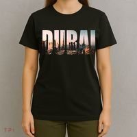 Dubai UAE Skyline Urban Photography Font T-Shirt thumb 4