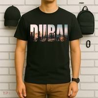 Dubai UAE Skyline Urban Photography Font T-Shirt thumb 6