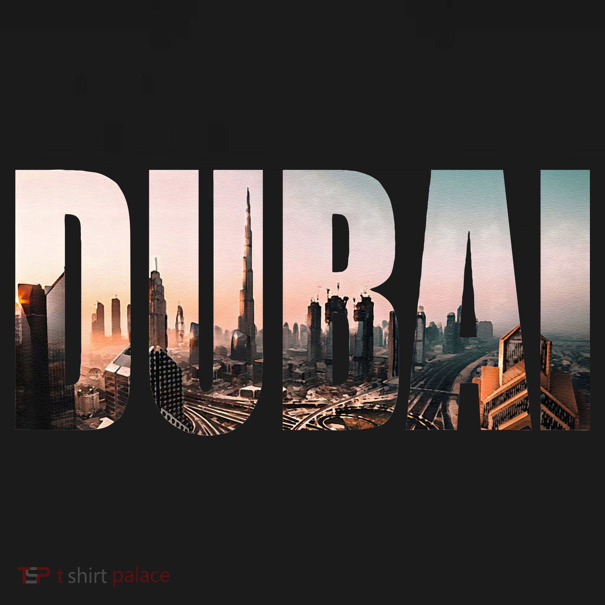 Dubai UAE Skyline Urban Photography Font Women's Tank Top