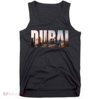 Dubai UAE Skyline Urban Photography Font Tank Top thumb 0