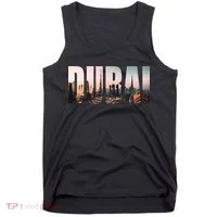 Dubai UAE Skyline Urban Photography Font Tank Top thumb 0