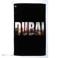 Dubai UAE Skyline Urban Photography Font Golf Towel thumb 0