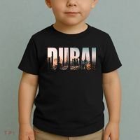 Dubai UAE Skyline Urban Photography Font Toddler T-Shirt thumb 2
