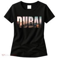 Dubai UAE Skyline Urban Photography Font Women's T-Shirt thumb 0