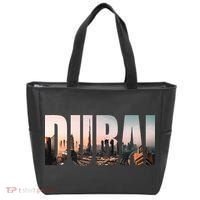 Dubai UAE Skyline Urban Photography Font Tote Bag thumb 0
