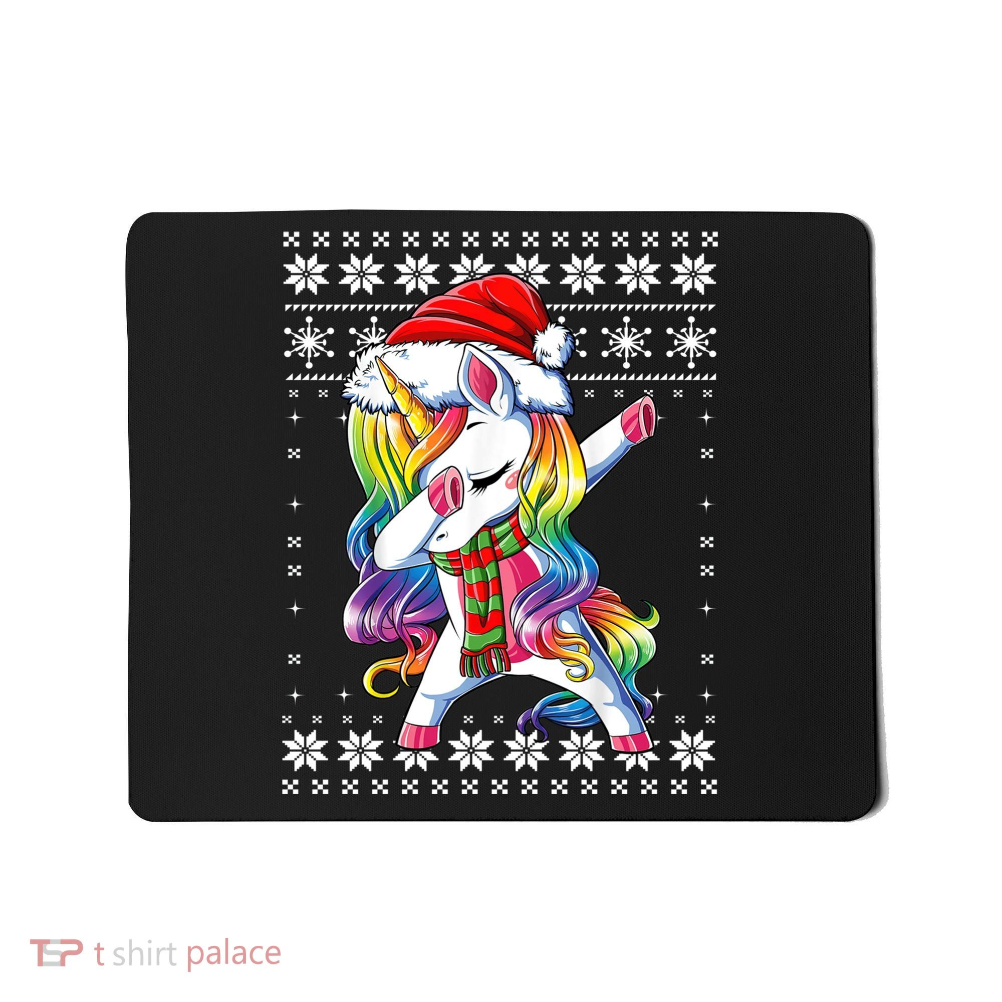 Dabbing Unicorn Santa Sweater Christmas Ugly Kids Girls Womens Mousepad