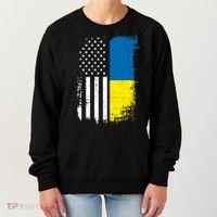 Distressed USA Ukraine Flag Stand With Ukraine Women's Sweatshirt thumb 0